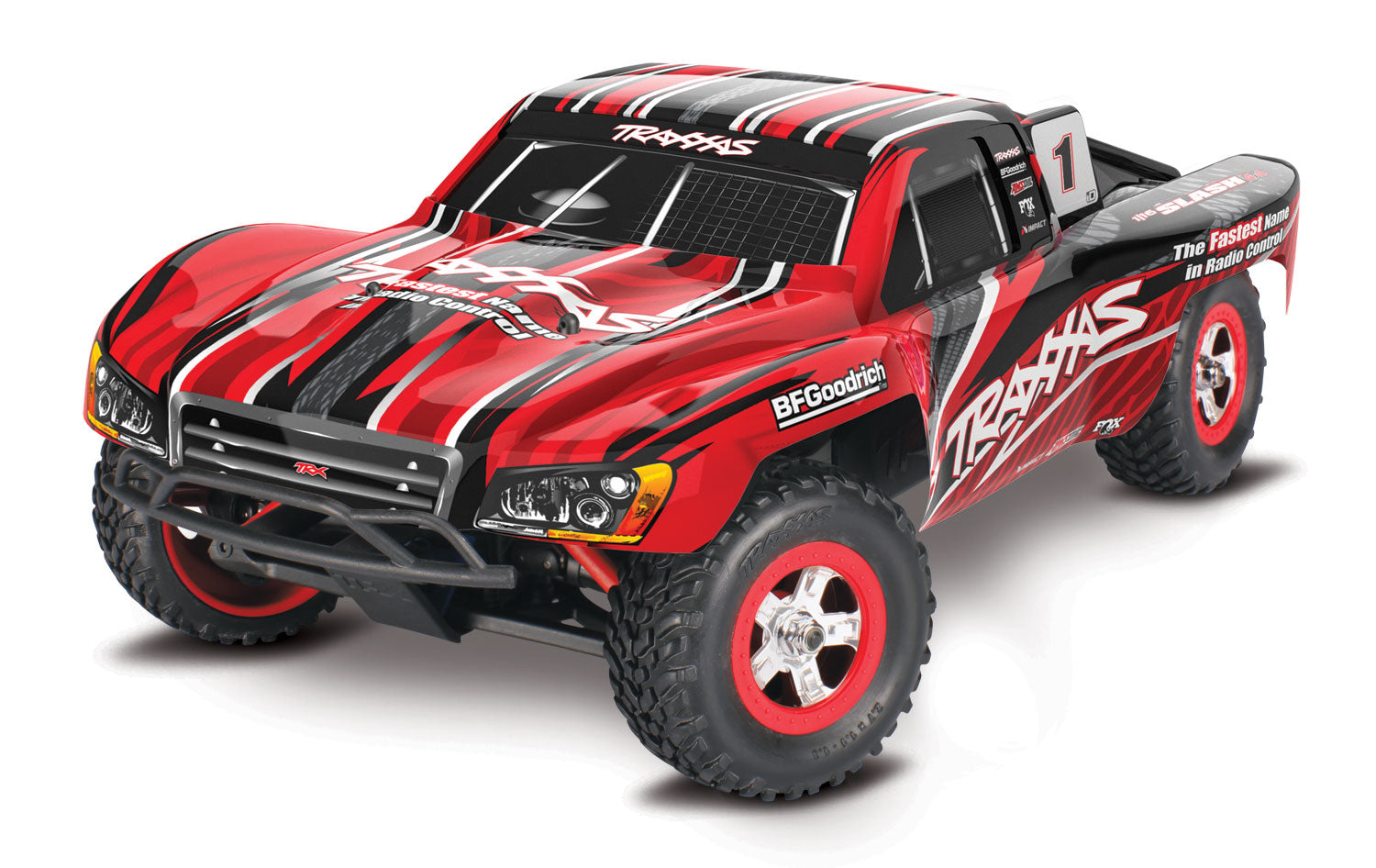 70054-8 Traxxas 1/16 Scale Slash: 4X4 Short Course Truck w/USB-C Red