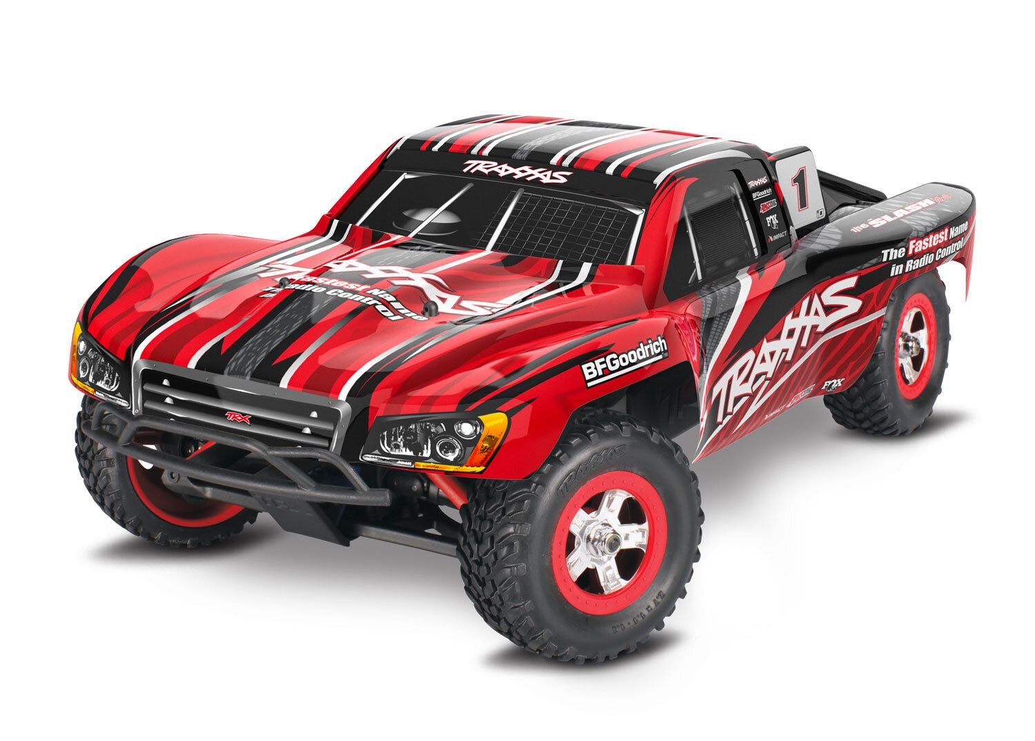 70054-8 Traxxas 1/16 Scale Slash: 4X4 Short Course Truck w/USB-C Red